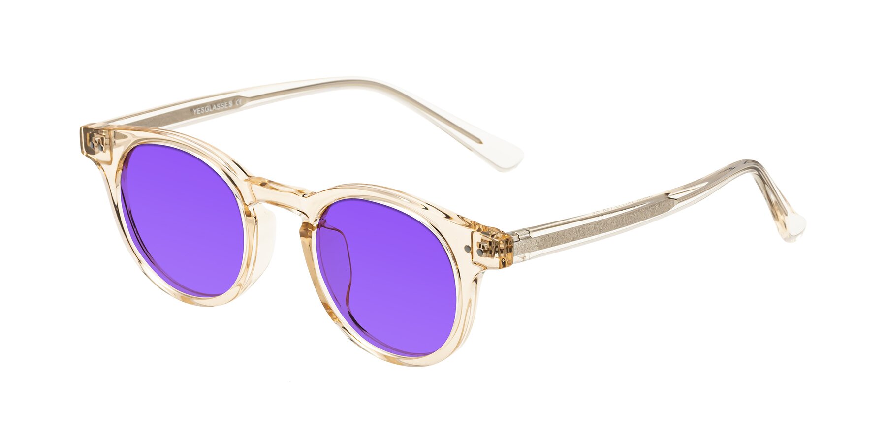 Angle of Sweet in Champagne with Purple Tinted Lenses