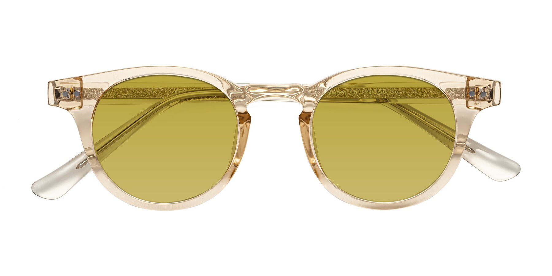 Folded Front of Sweet in Champagne with Champagne Tinted Lenses