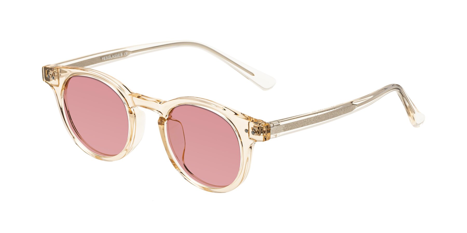 Angle of Sweet in Champagne with Medium Garnet Tinted Lenses