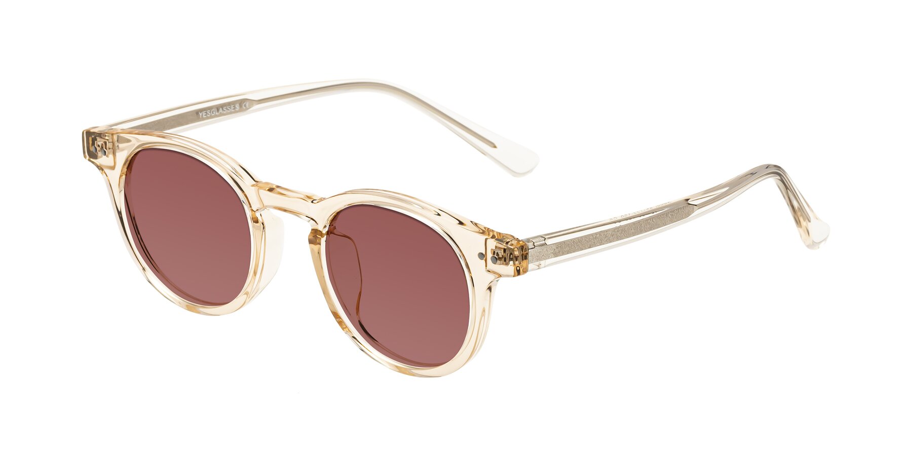 Angle of Sweet in Champagne with Garnet Tinted Lenses