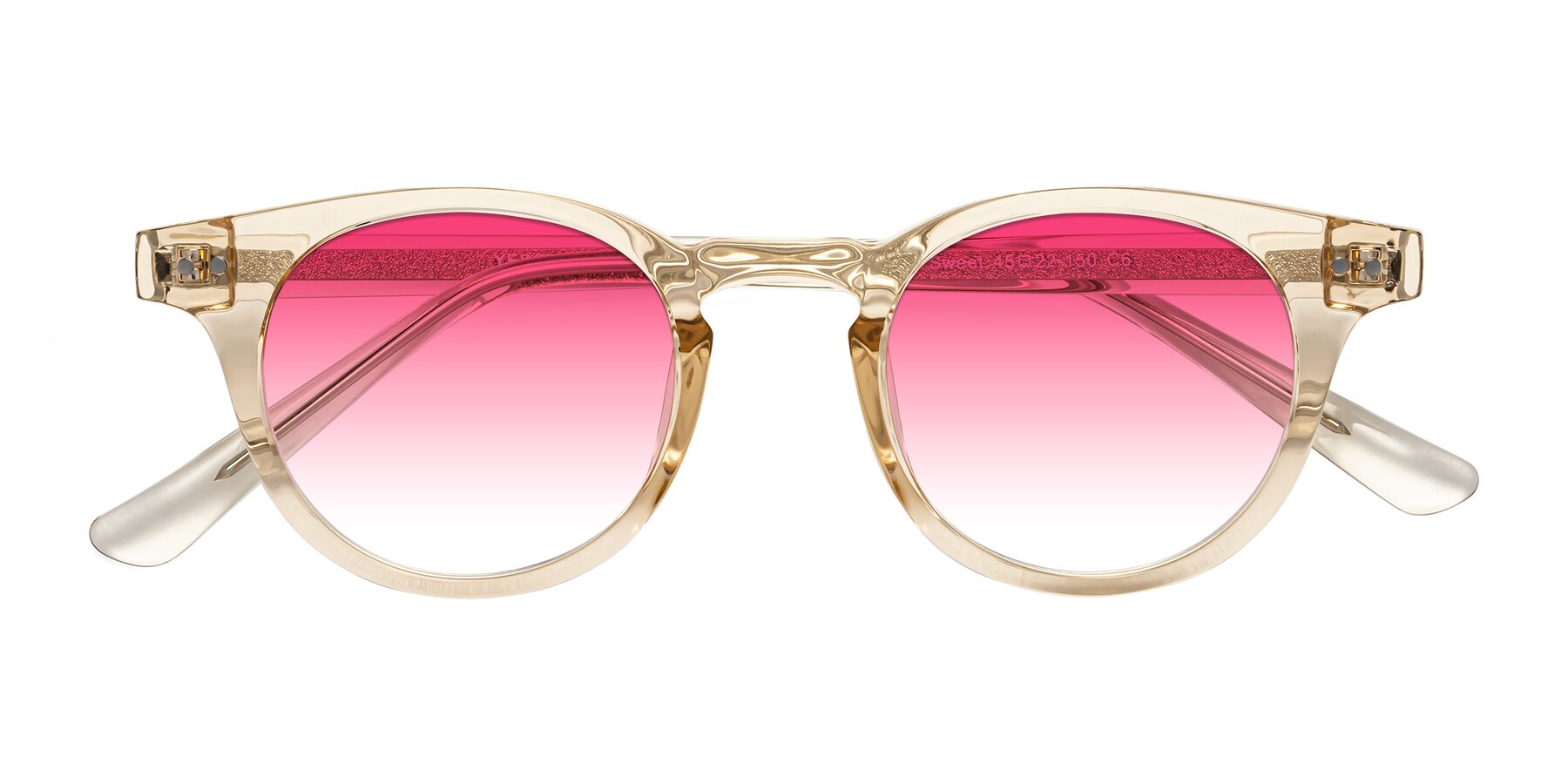 Folded Front of Sweet in Champagne with Pink Gradient Lenses