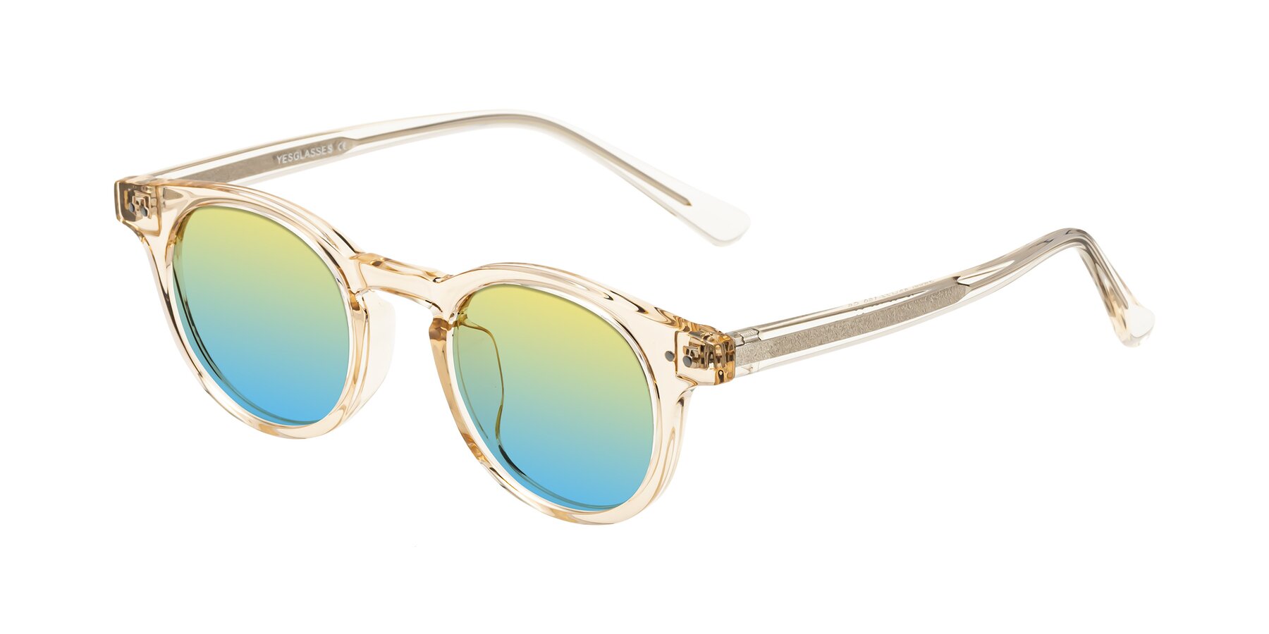 Angle of Sweet in Champagne with Yellow / Blue Gradient Lenses