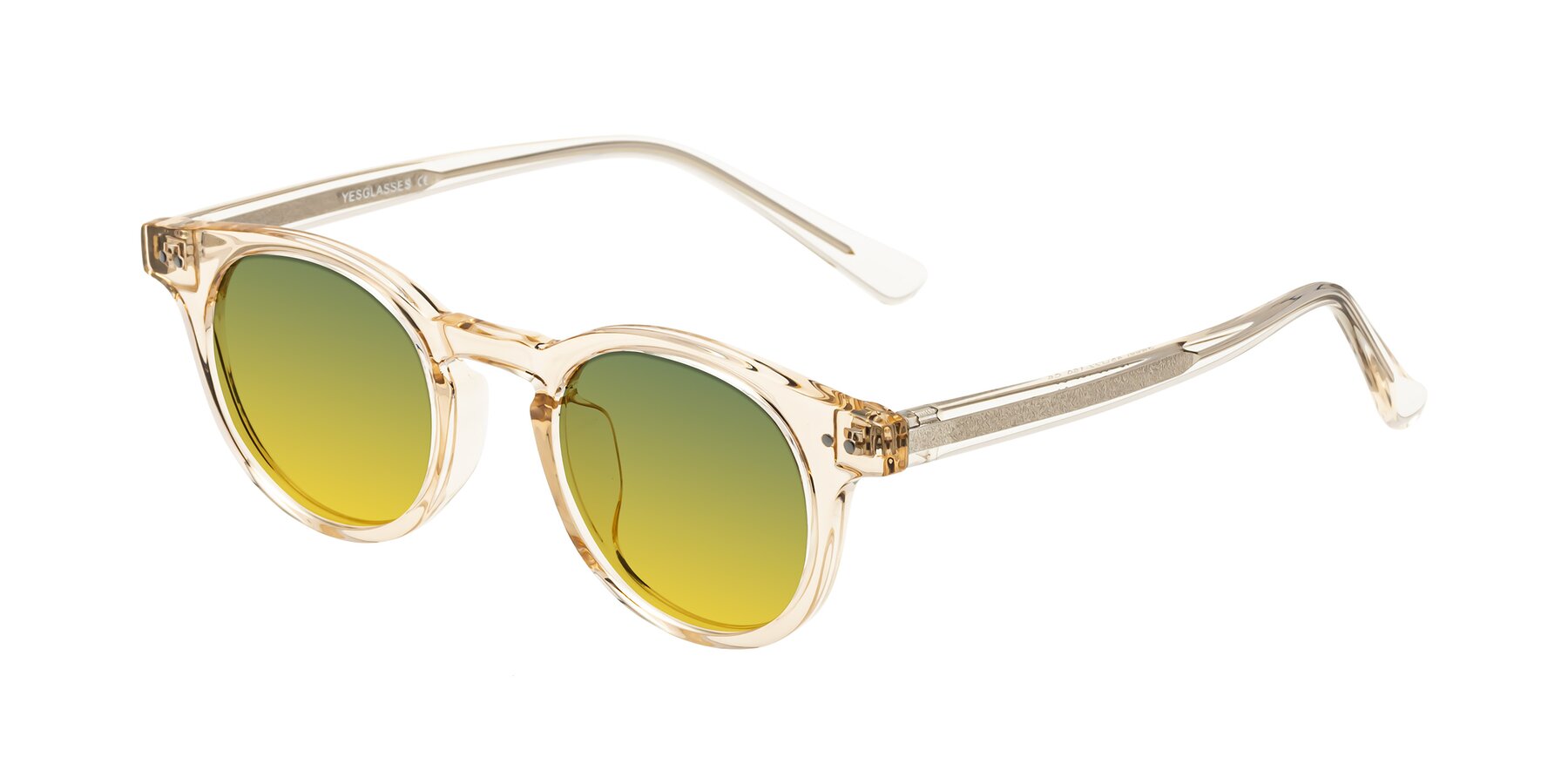 Angle of Sweet in Champagne with Green / Yellow Gradient Lenses