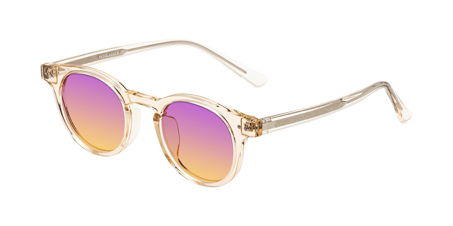 Angle of Sweet in Champagne with Purple / Yellow Gradient Lenses