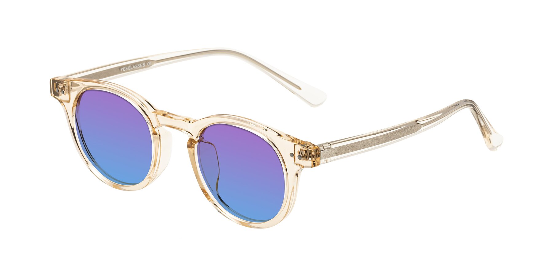 Angle of Sweet in Champagne with Purple / Blue Gradient Lenses