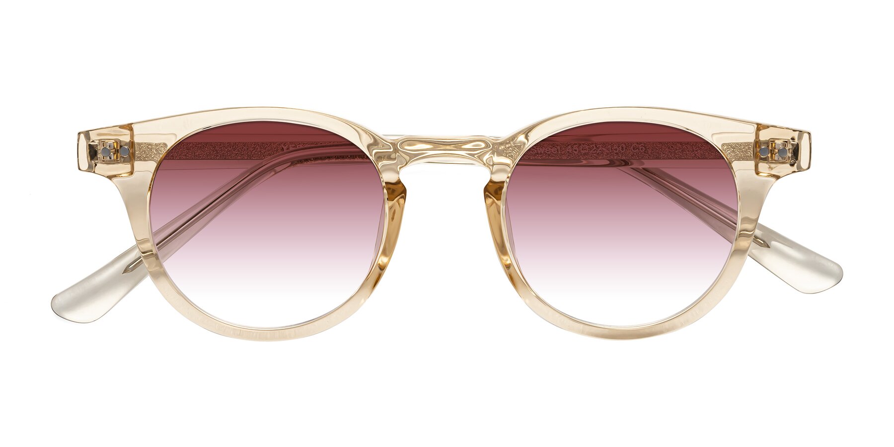 Folded Front of Sweet in Champagne with Garnet Gradient Lenses