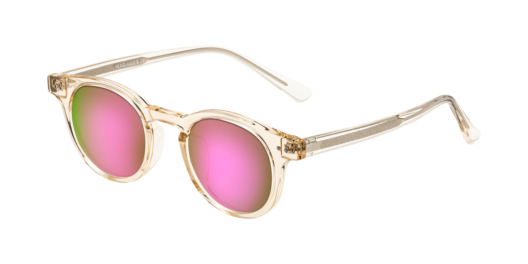 Angle of Sweet in Champagne with Pink Mirrored Lenses