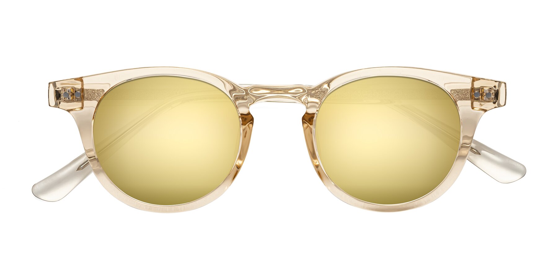 Folded Front of Sweet in Champagne with Gold Mirrored Lenses