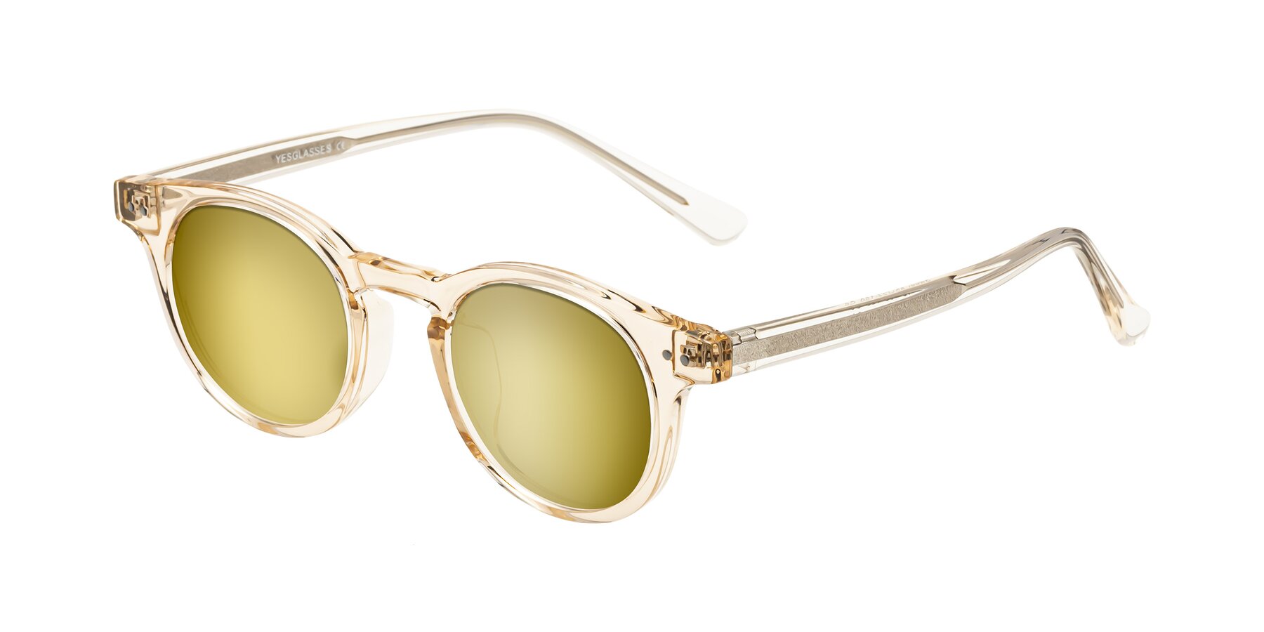 Angle of Sweet in Champagne with Gold Mirrored Lenses
