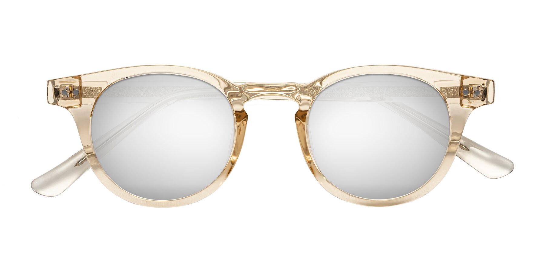 Folded Front of Sweet in Champagne with Silver Mirrored Lenses