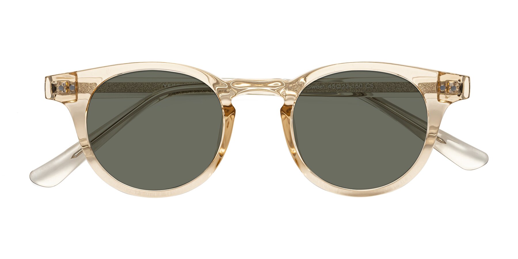 Folded Front of Sweet in Champagne with Gray Polarized Lenses