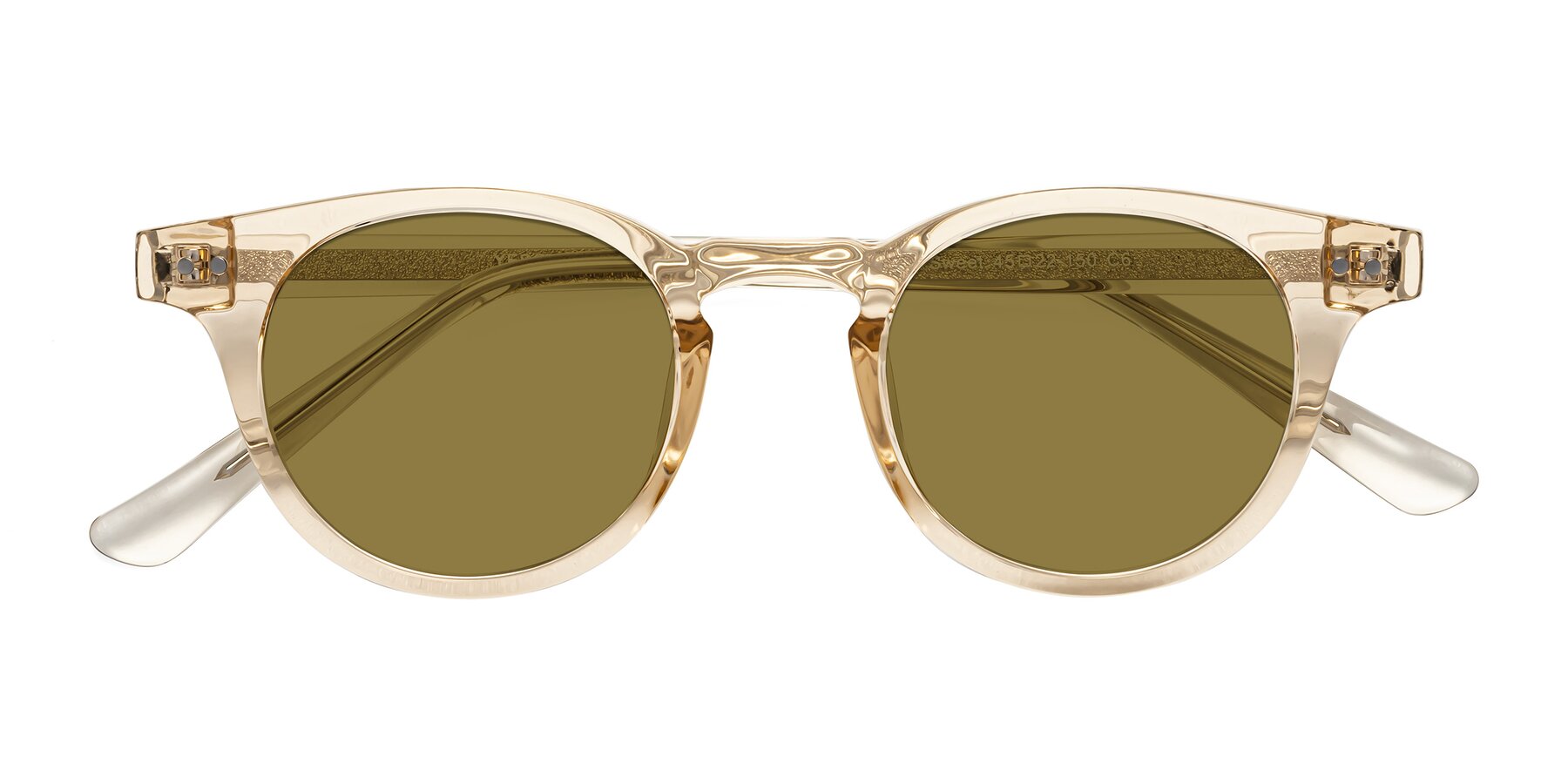 Folded Front of Sweet in Champagne with Brown Polarized Lenses