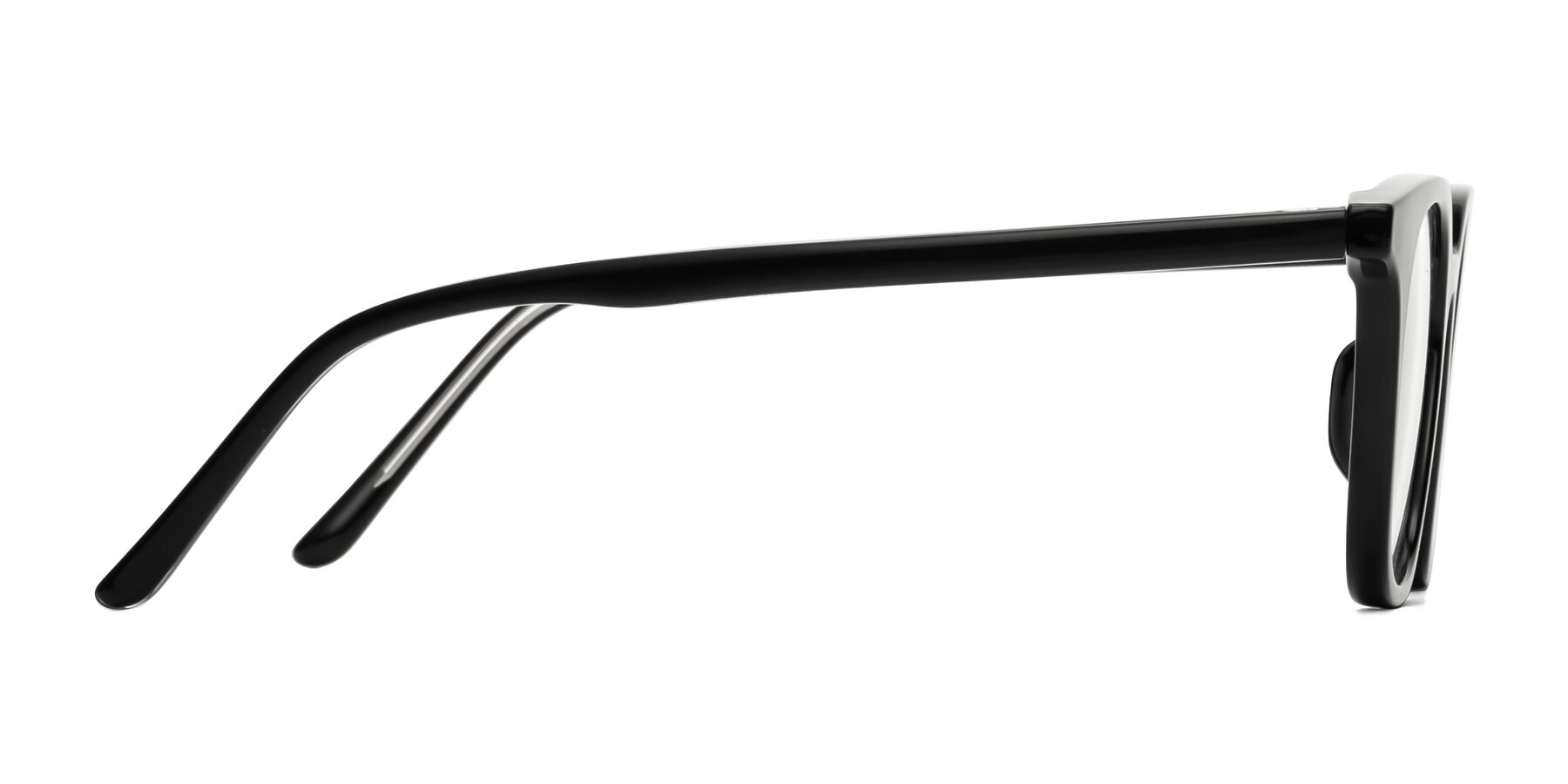 Side of Gemini in Black with Clear Blue Light Blocking Lenses