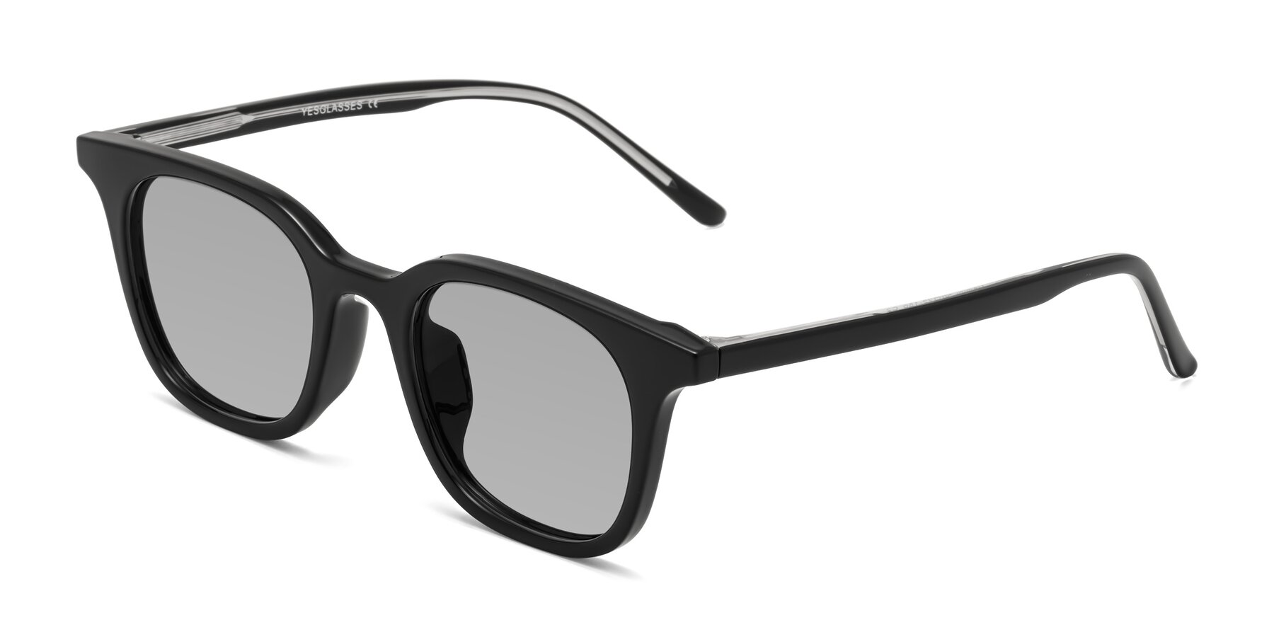 Angle of Gemini in Black with Light Gray Tinted Lenses