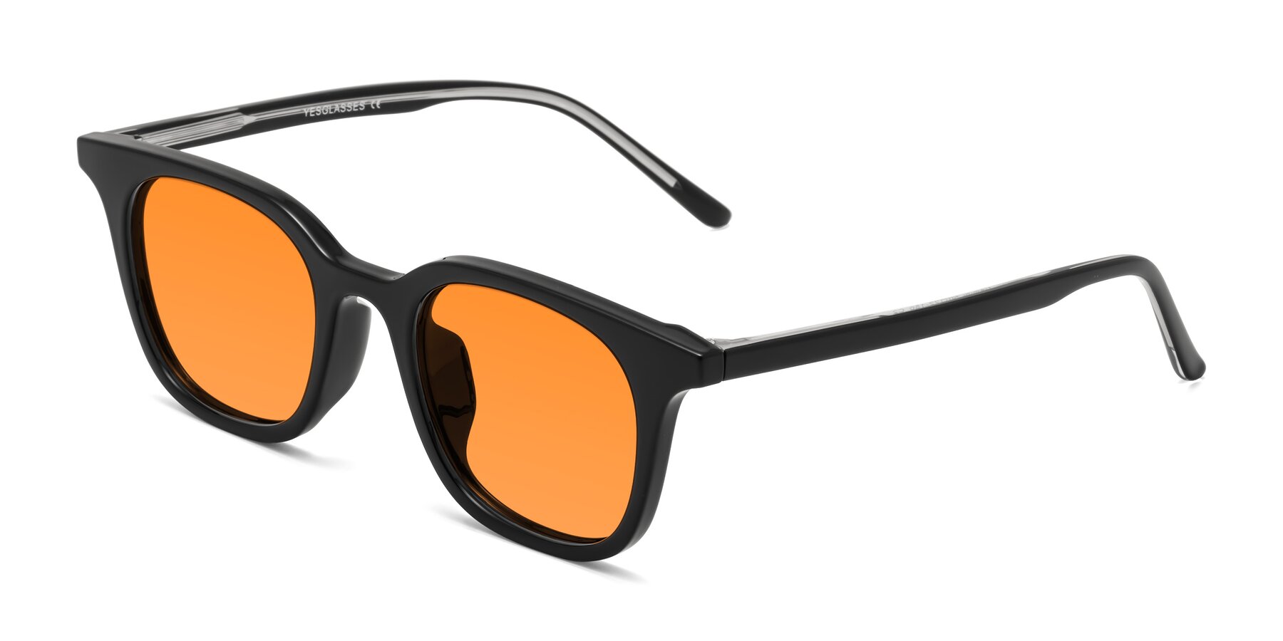 Angle of Gemini in Black with Orange Tinted Lenses