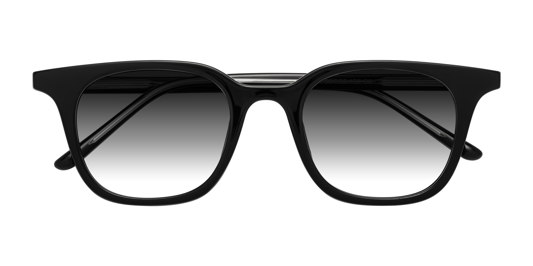 Folded Front of Gemini in Black with Gray Gradient Lenses
