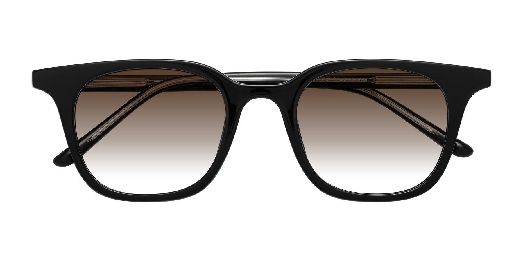 Folded Front of Gemini in Black with Brown Gradient Lenses