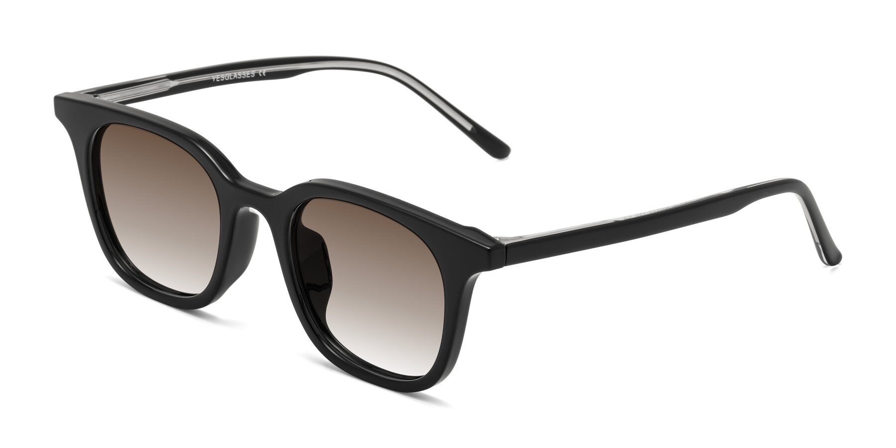 Angle of Gemini in Black with Brown Gradient Lenses