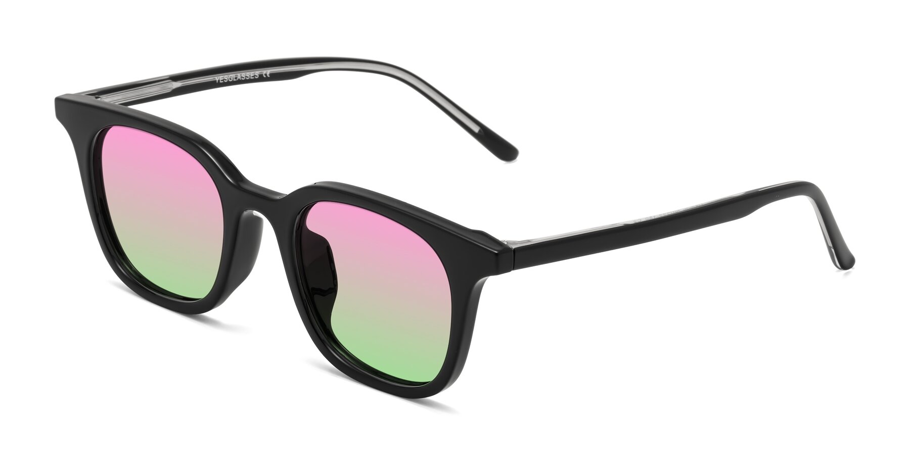 Angle of Gemini in Black with Pink / Green Gradient Lenses