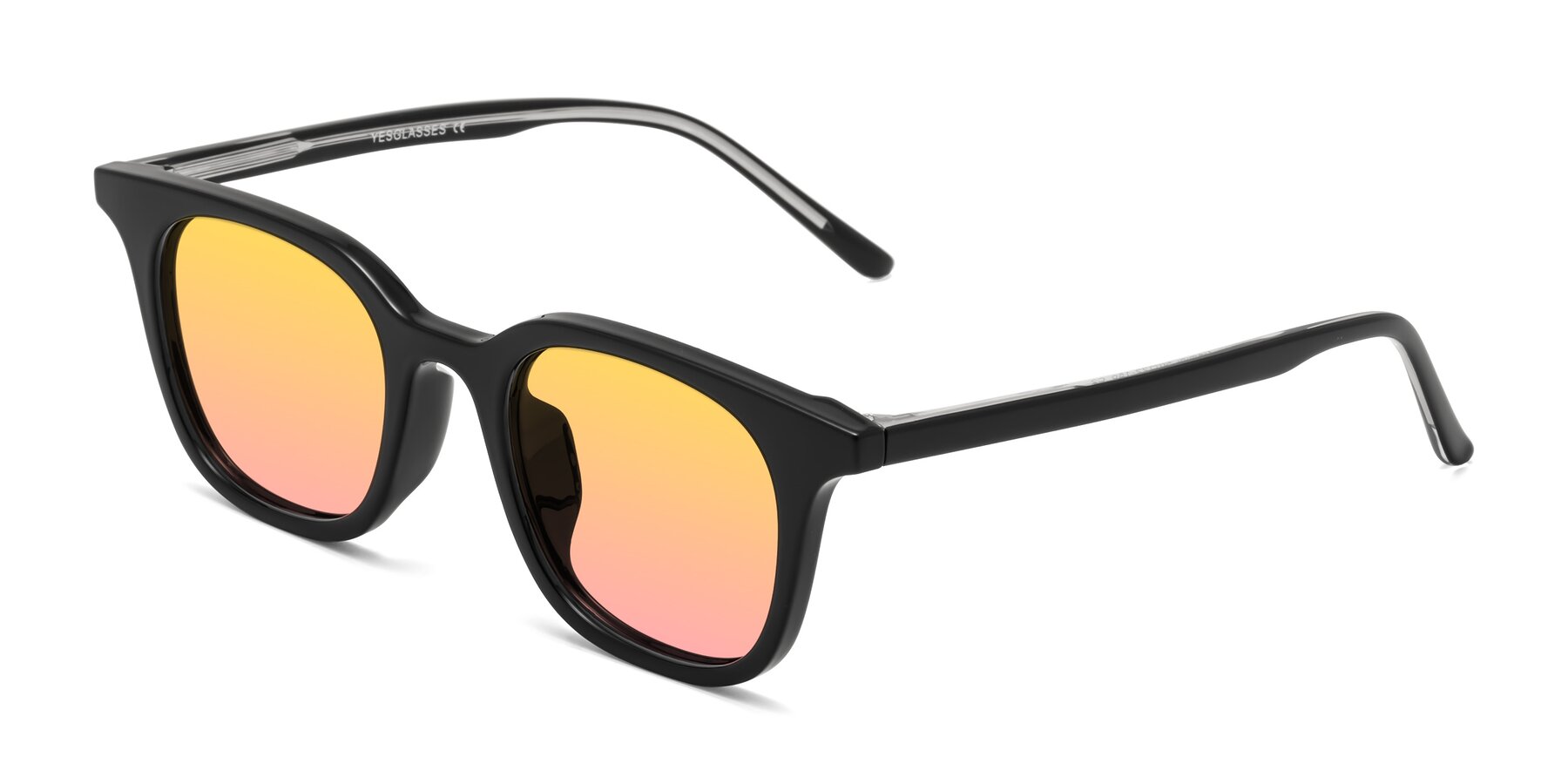 Angle of Gemini in Black with Yellow / Pink Gradient Lenses