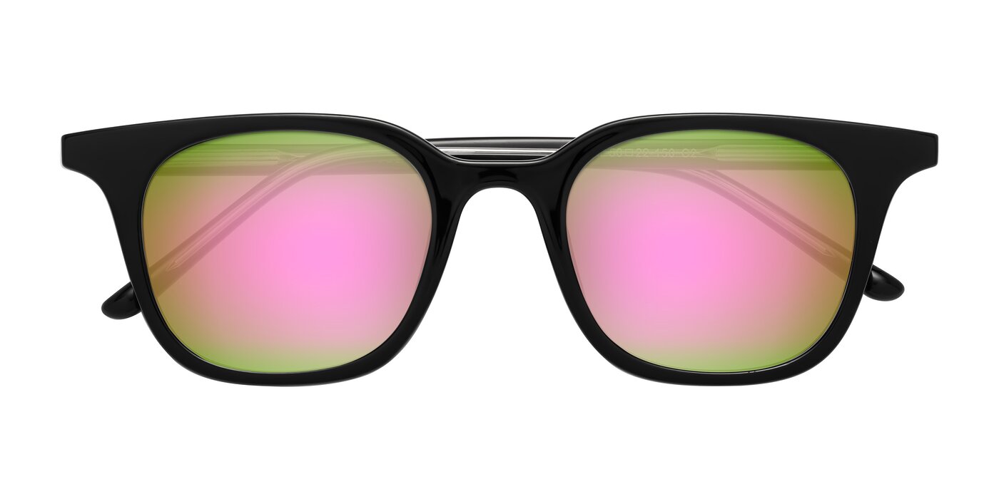 Gemini - Black Flash Mirrored Sunglasses