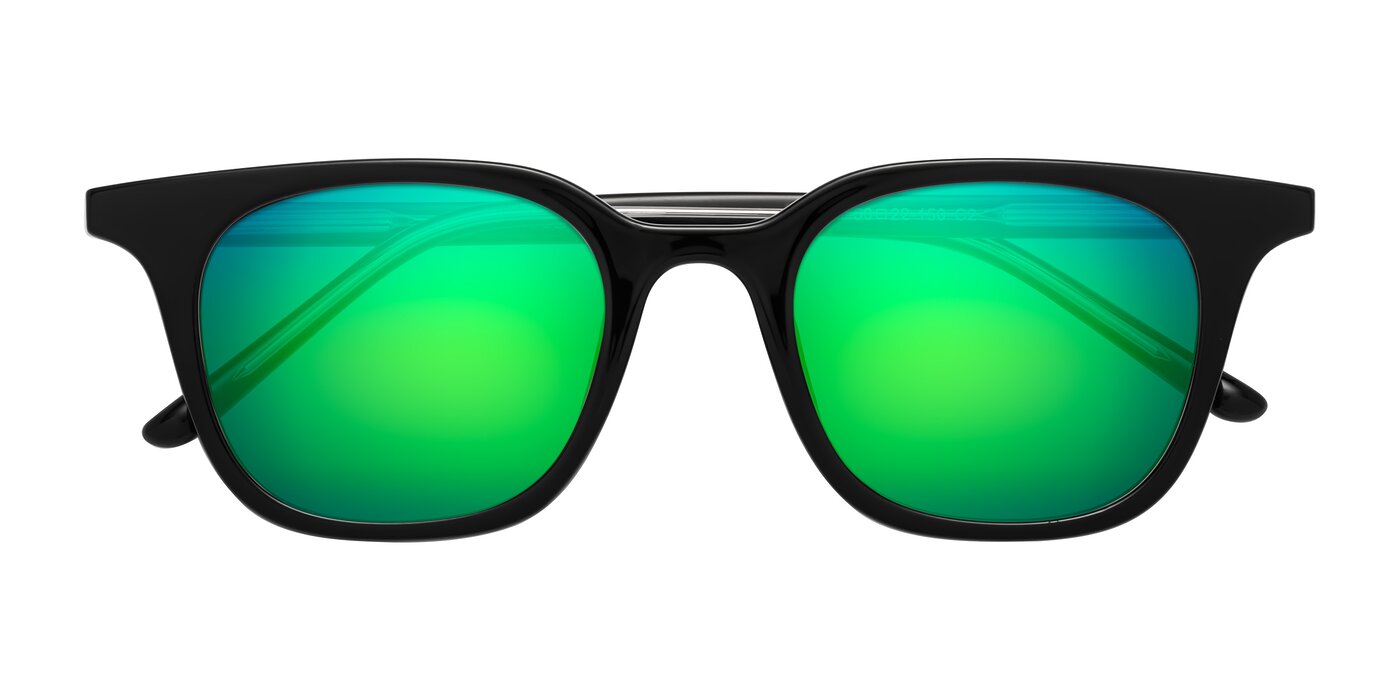 Gemini - Black Flash Mirrored Sunglasses