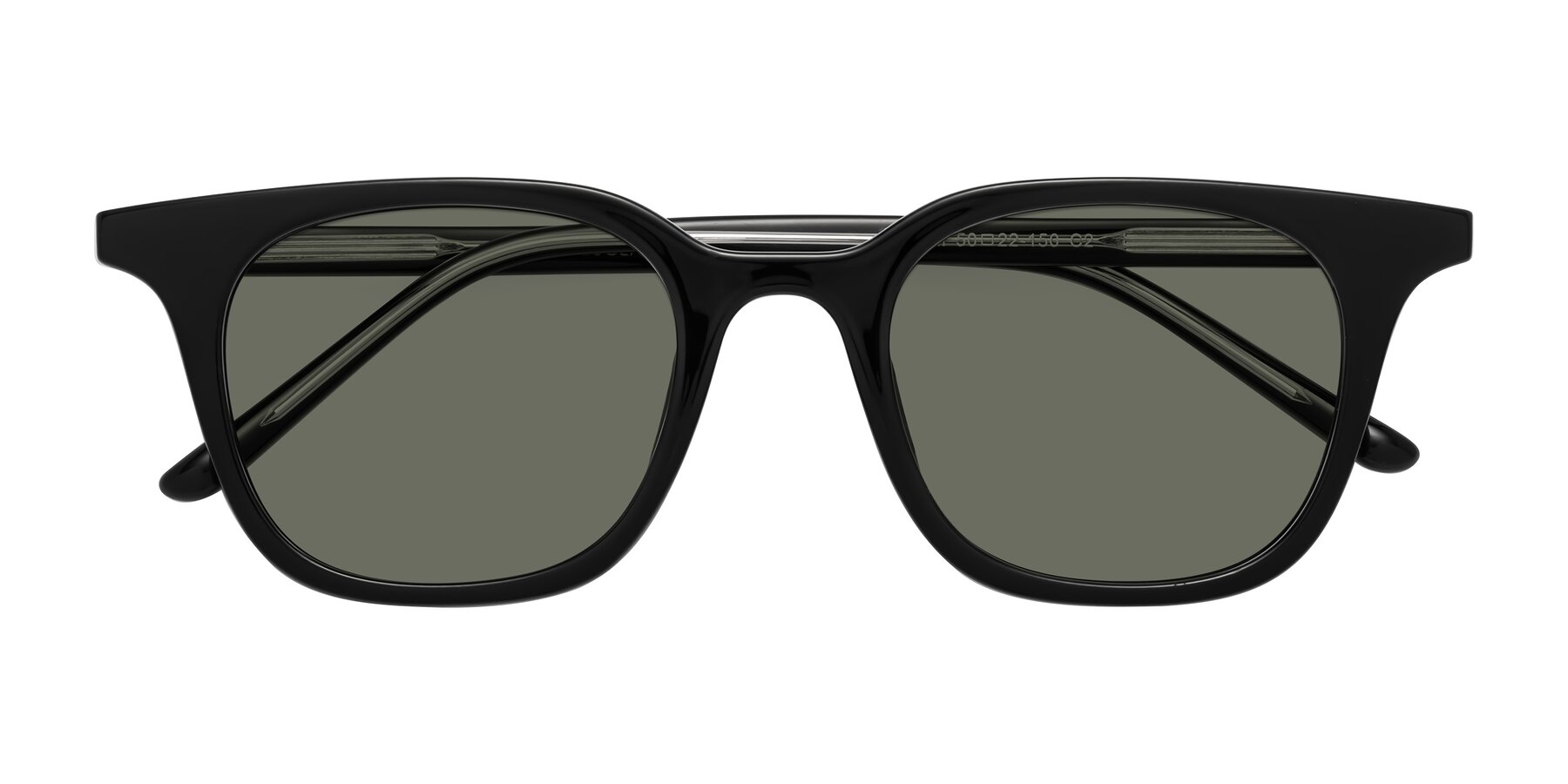 Folded Front of Gemini in Black with Gray Polarized Lenses