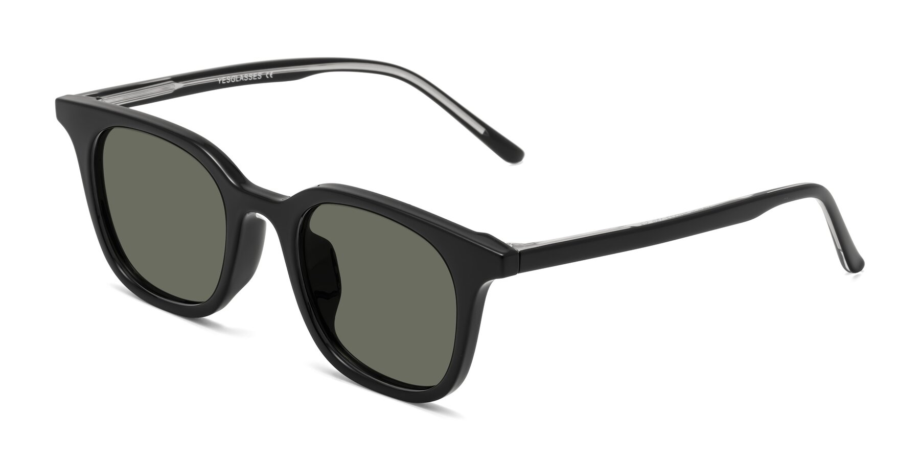 Angle of Gemini in Black with Gray Polarized Lenses