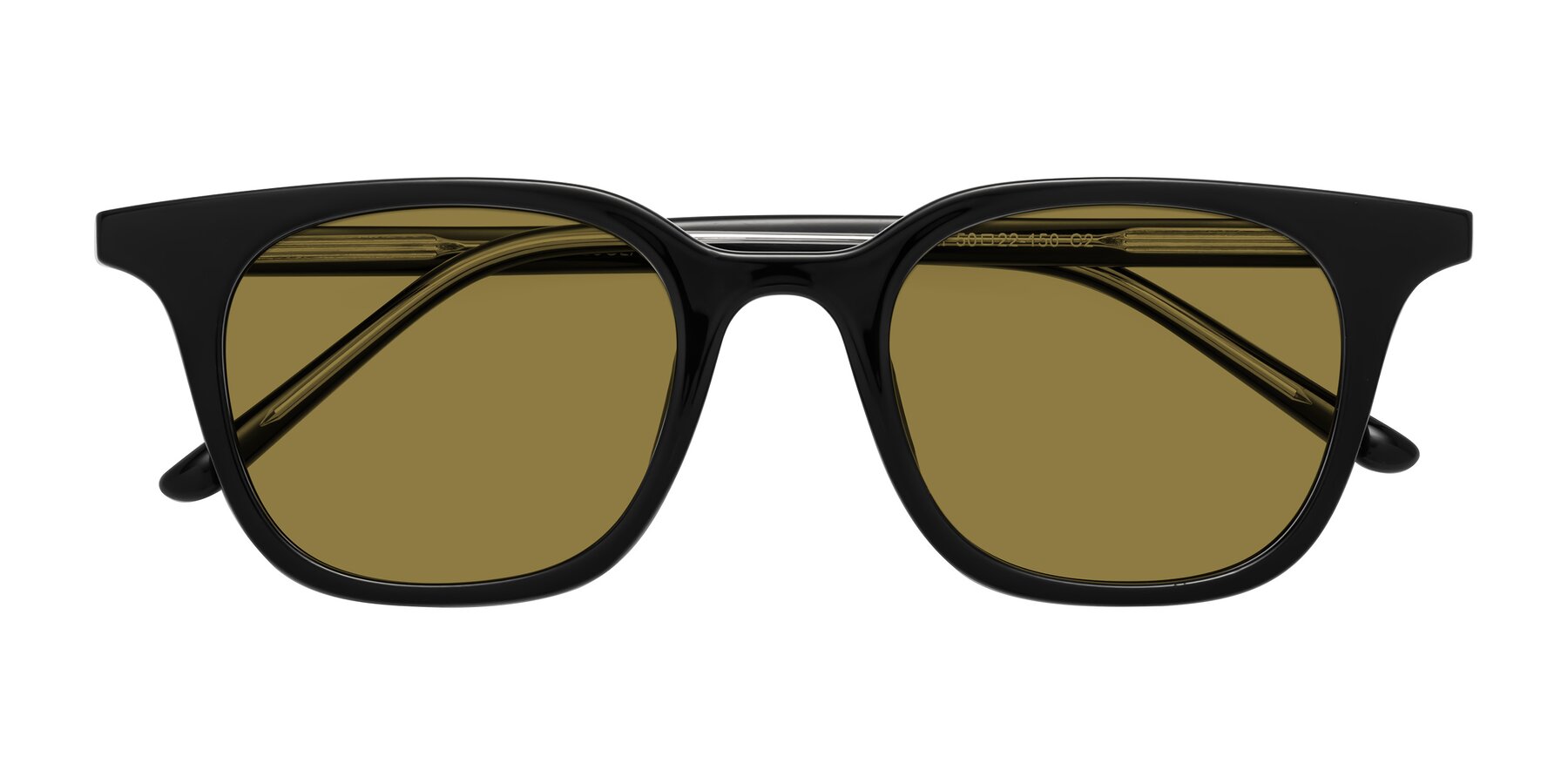 Folded Front of Gemini in Black with Brown Polarized Lenses