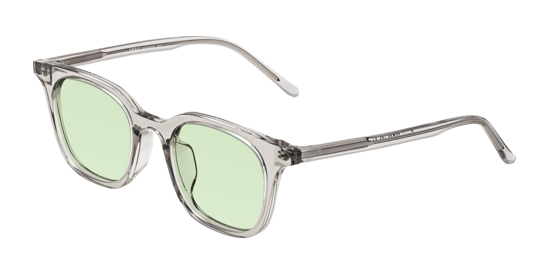 Angle of Gemini in Translucent Gray with Light Green Tinted Lenses