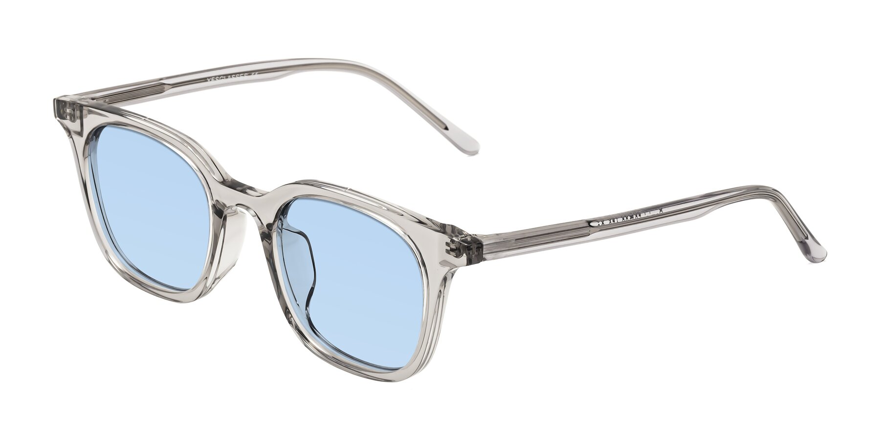Angle of Gemini in Translucent Gray with Light Blue Tinted Lenses