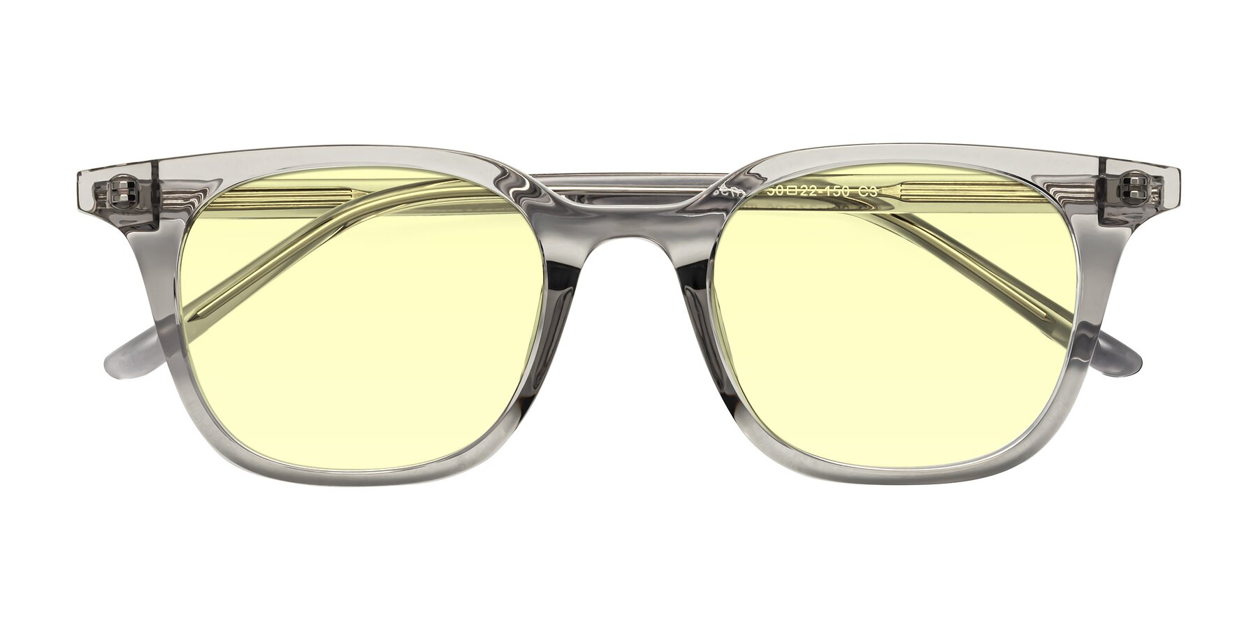 Folded Front of Gemini in Translucent Gray with Light Yellow Tinted Lenses