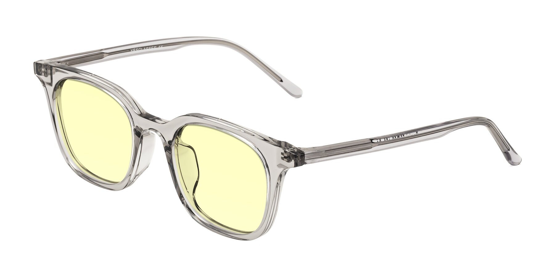 Angle of Gemini in Translucent Gray with Light Yellow Tinted Lenses