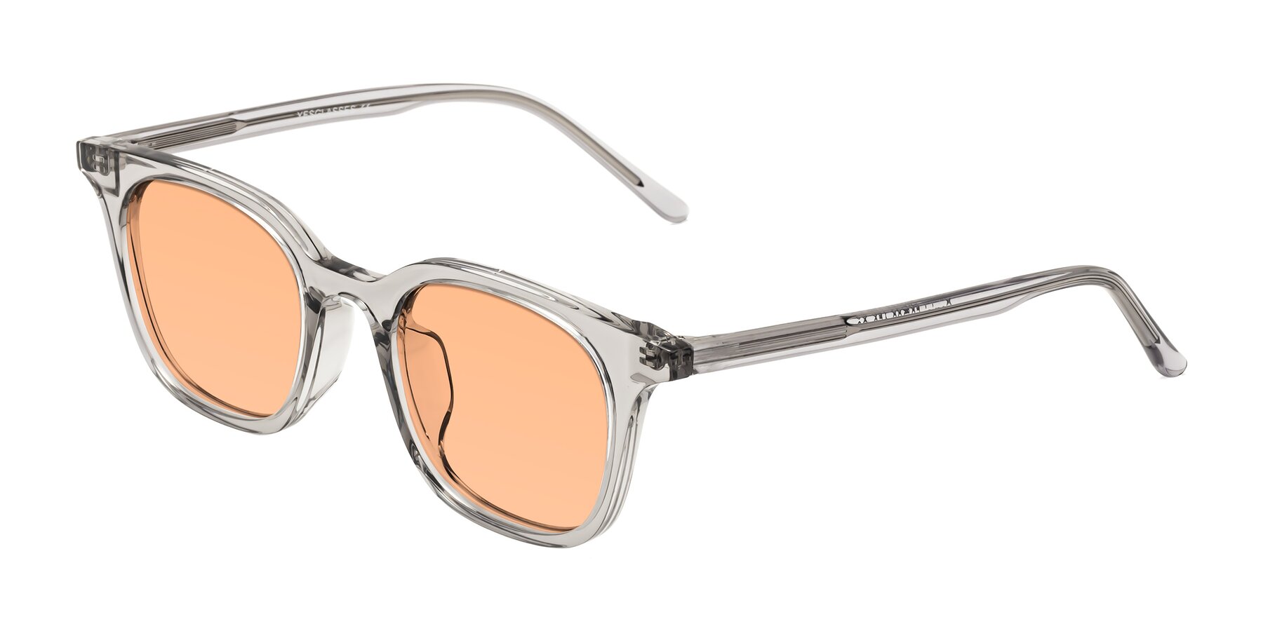 Angle of Gemini in Translucent Gray with Light Orange Tinted Lenses