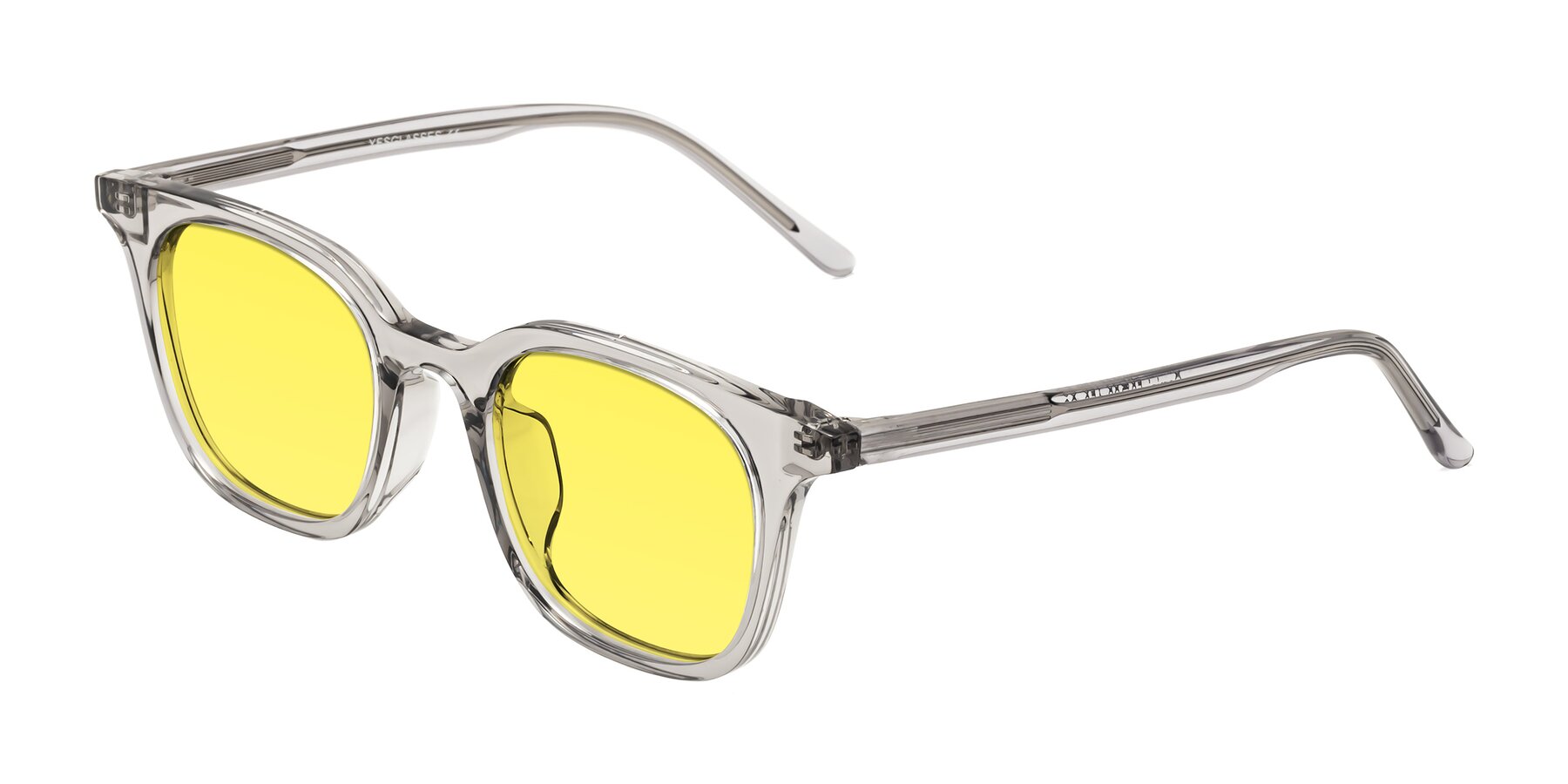Angle of Gemini in Translucent Gray with Medium Yellow Tinted Lenses
