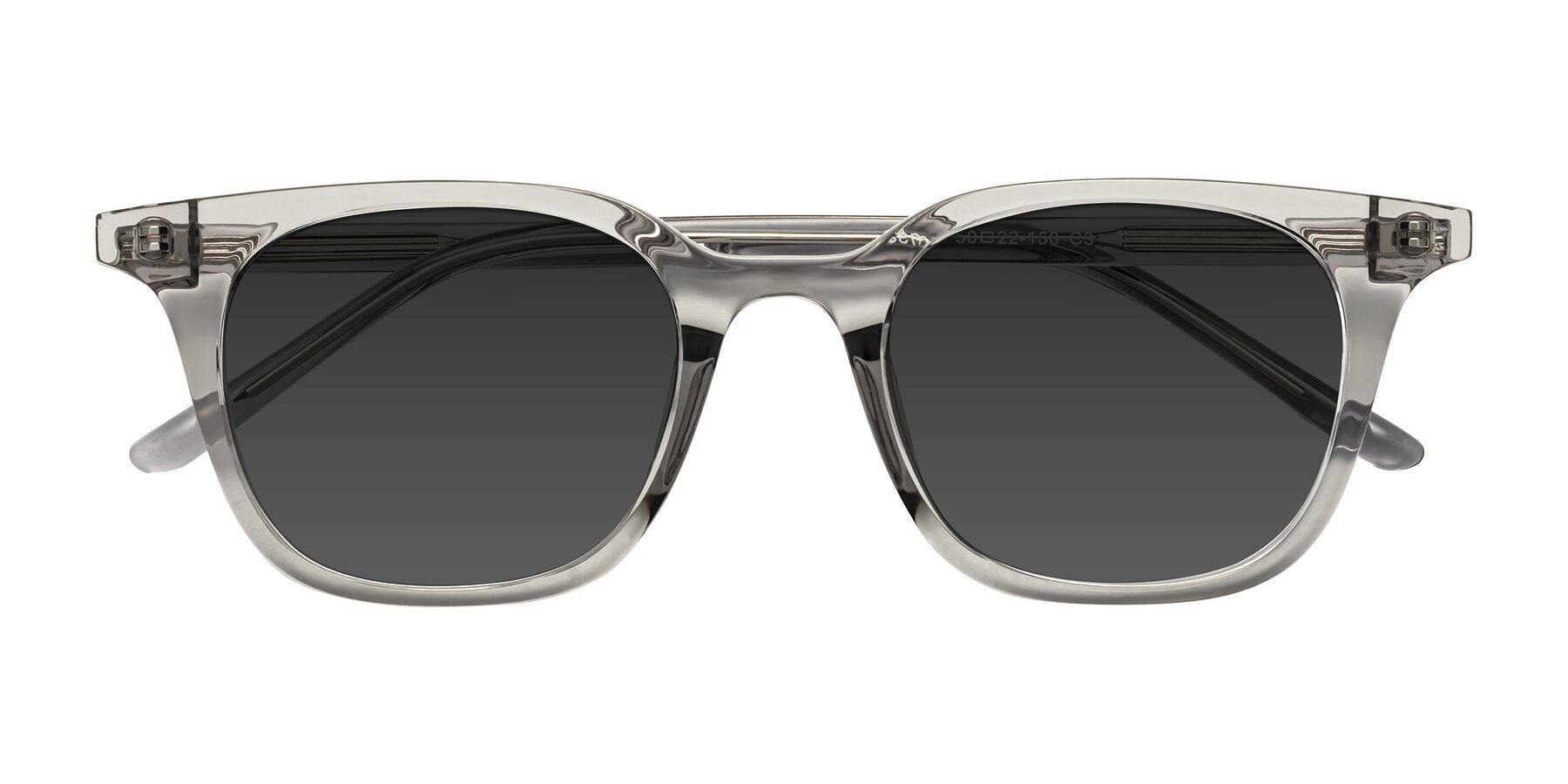 Folded Front of Gemini in Translucent Gray with Gray Tinted Lenses