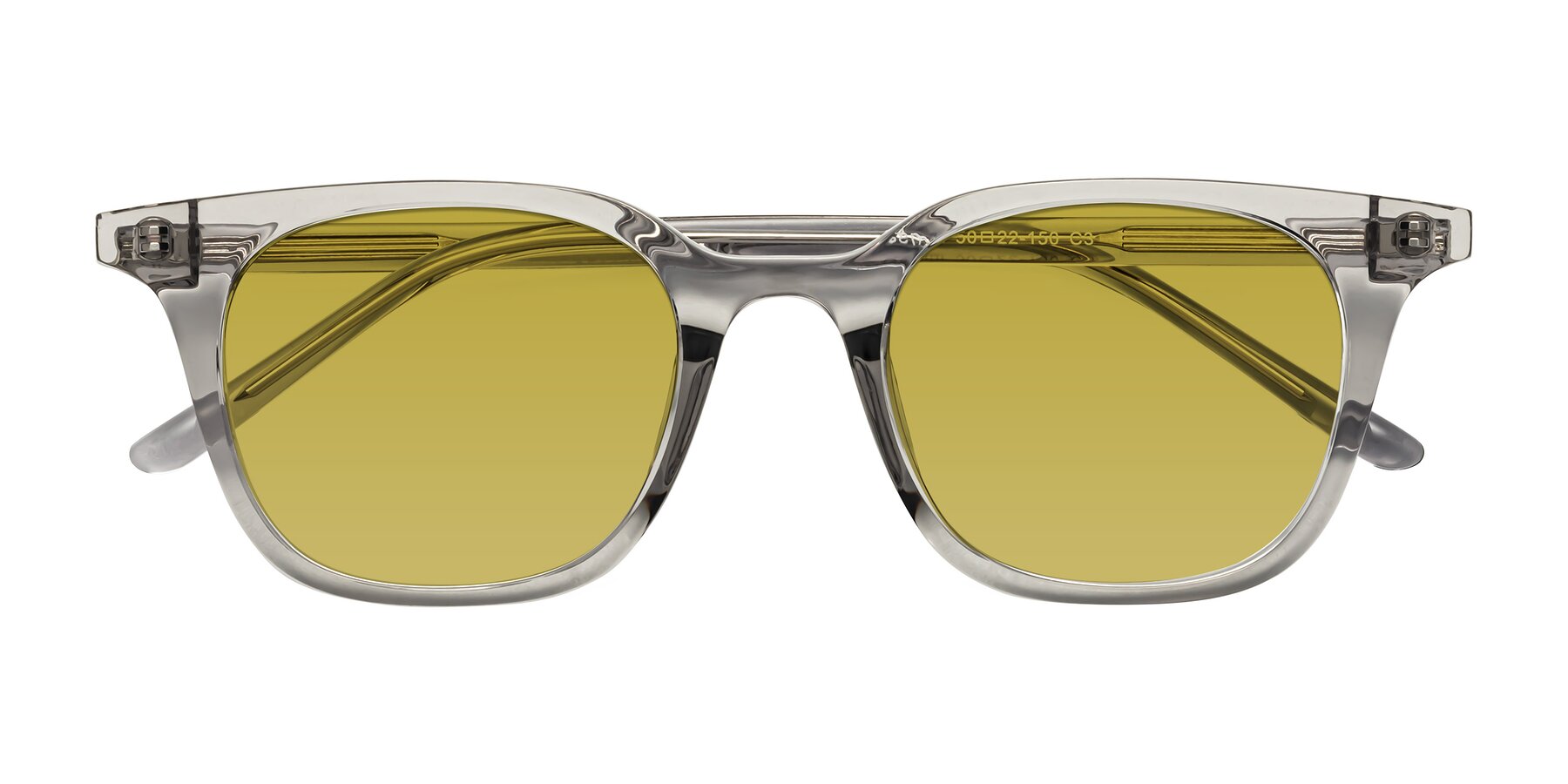 Folded Front of Gemini in Translucent Gray with Champagne Tinted Lenses