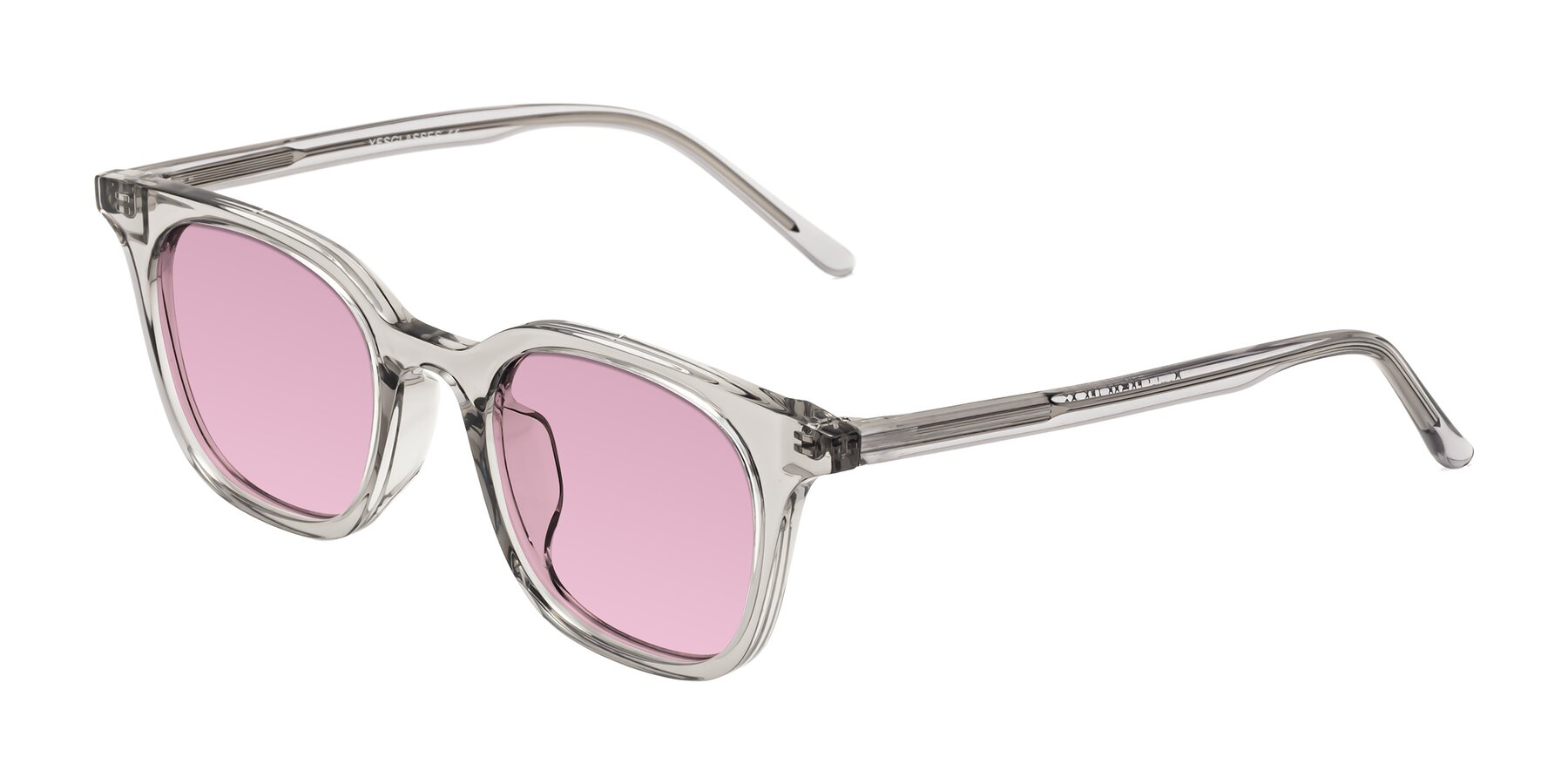 Angle of Gemini in Translucent Gray with Light Wine Tinted Lenses