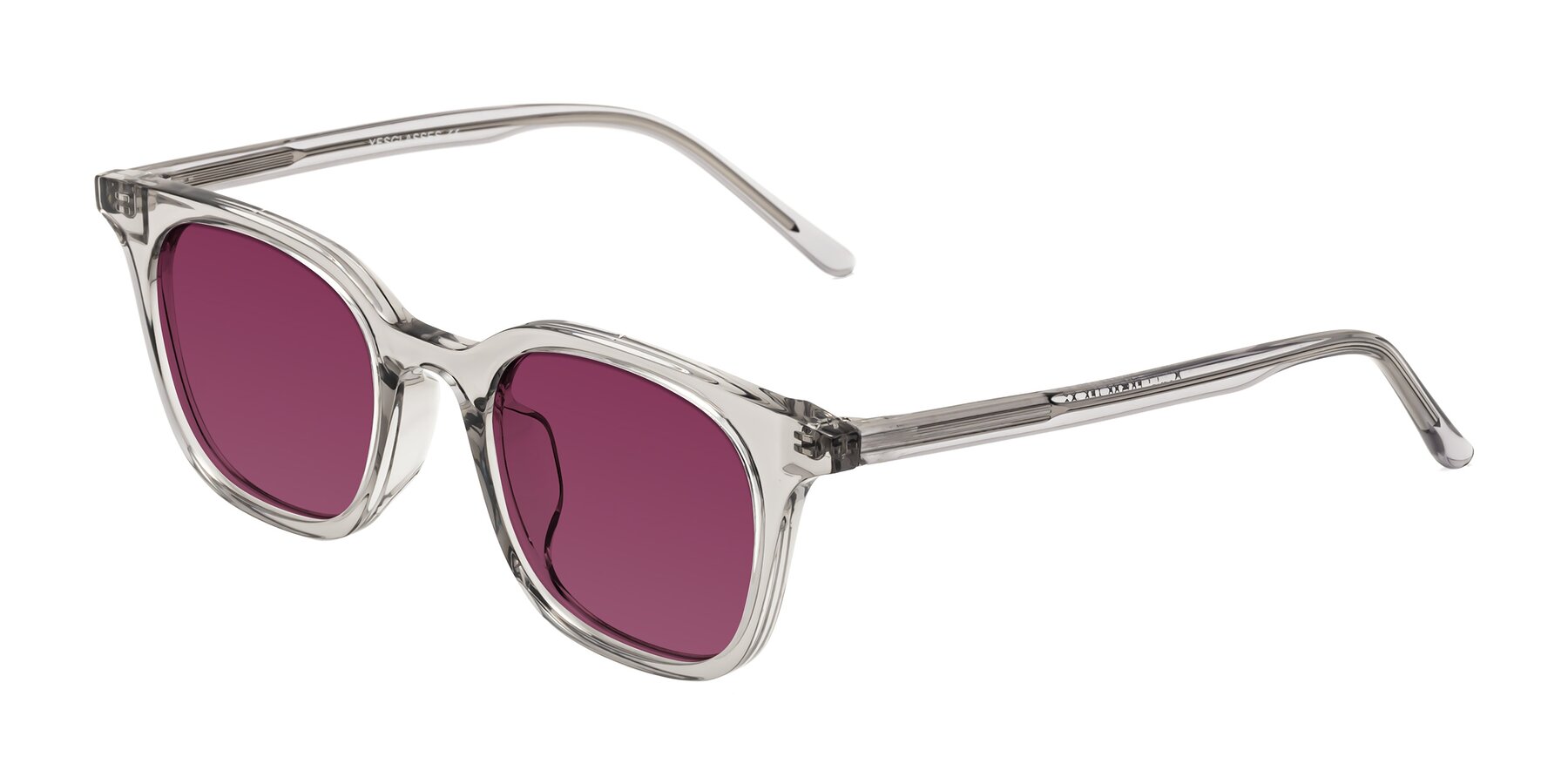 Angle of Gemini in Translucent Gray with Wine Tinted Lenses