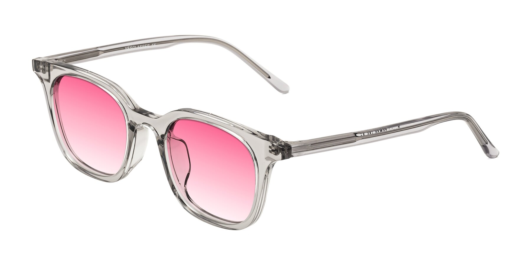 Angle of Gemini in Translucent Gray with Pink Gradient Lenses