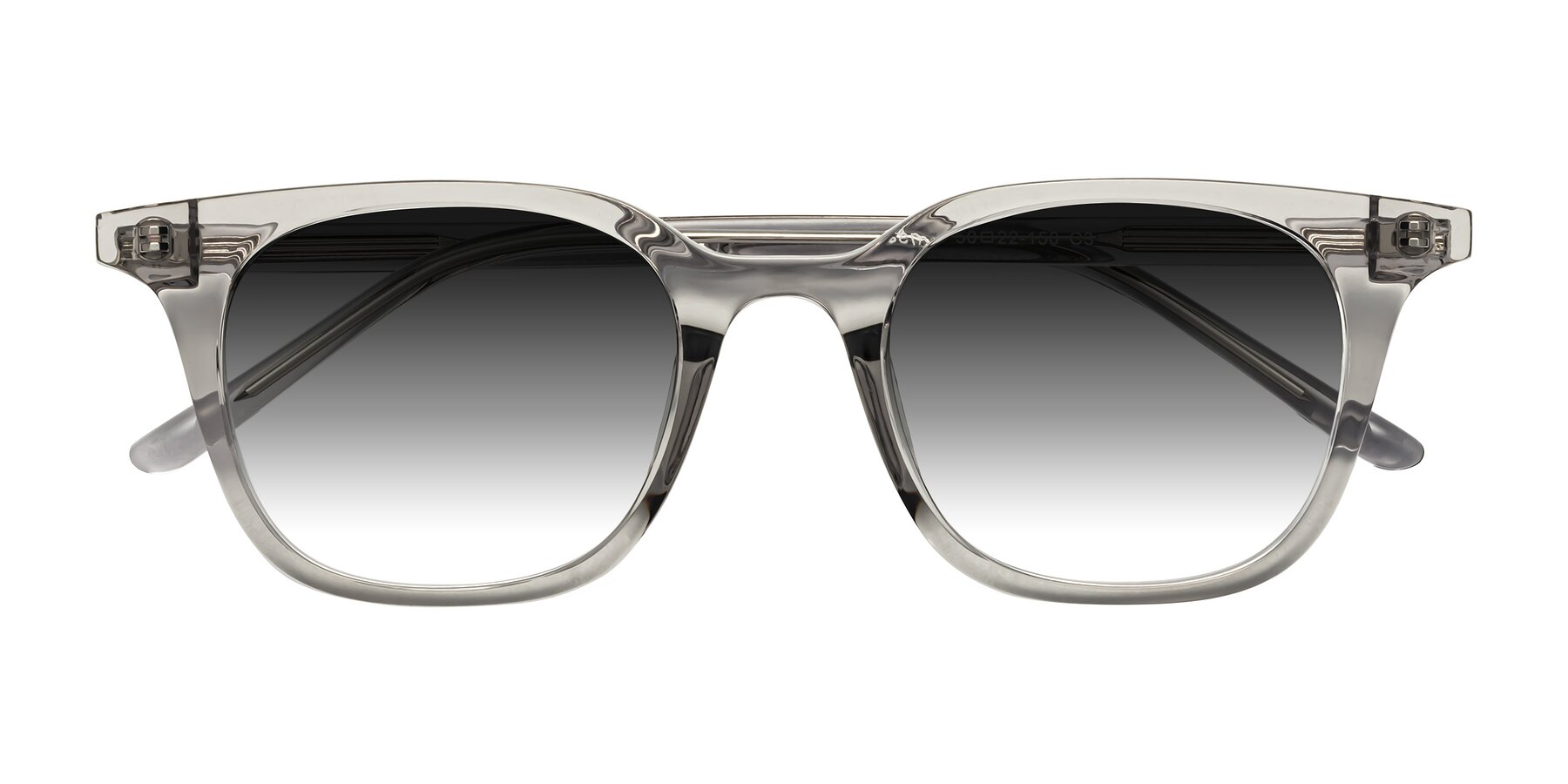 Folded Front of Gemini in Translucent Gray with Gray Gradient Lenses