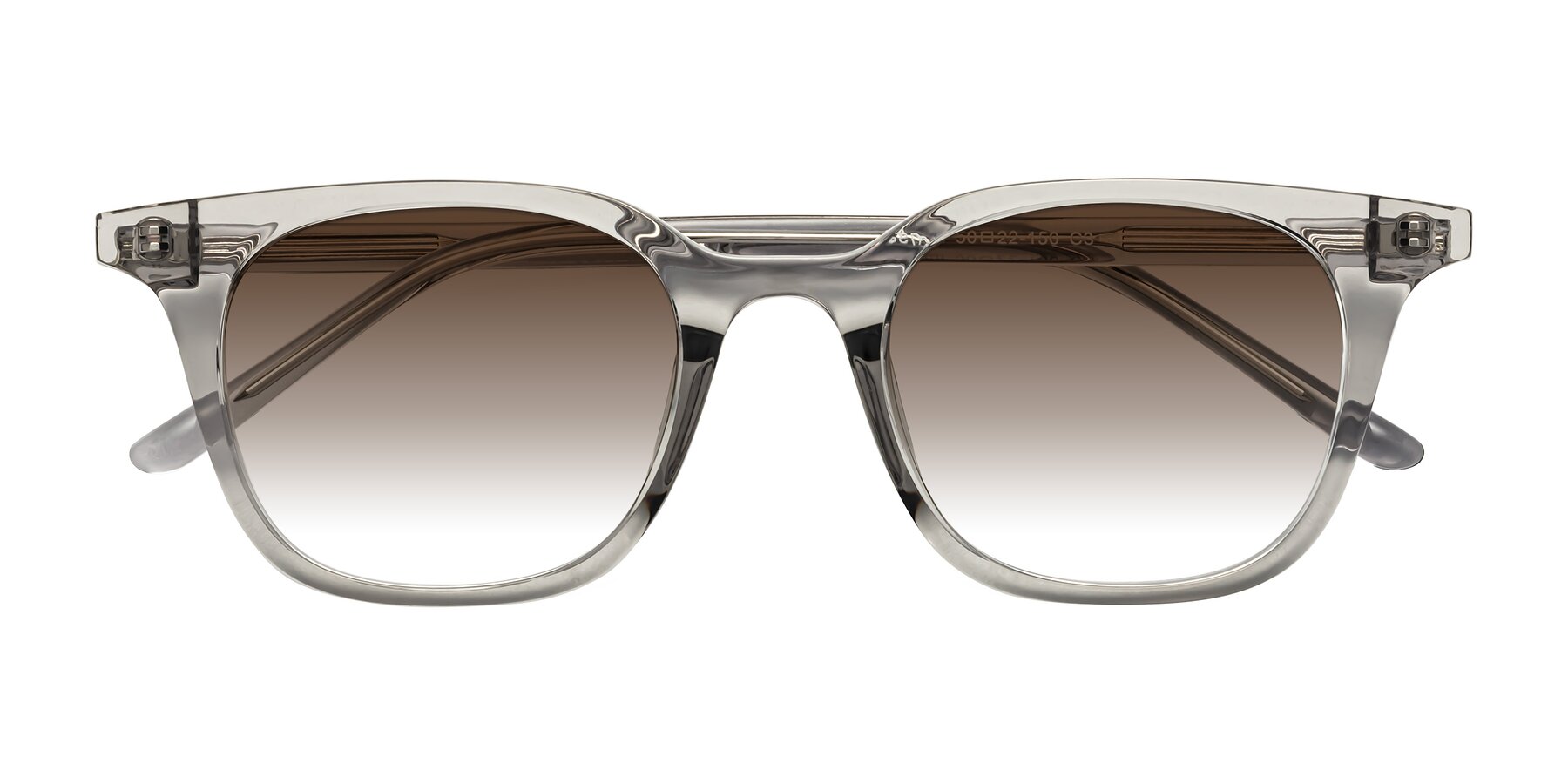 Folded Front of Gemini in Translucent Gray with Brown Gradient Lenses