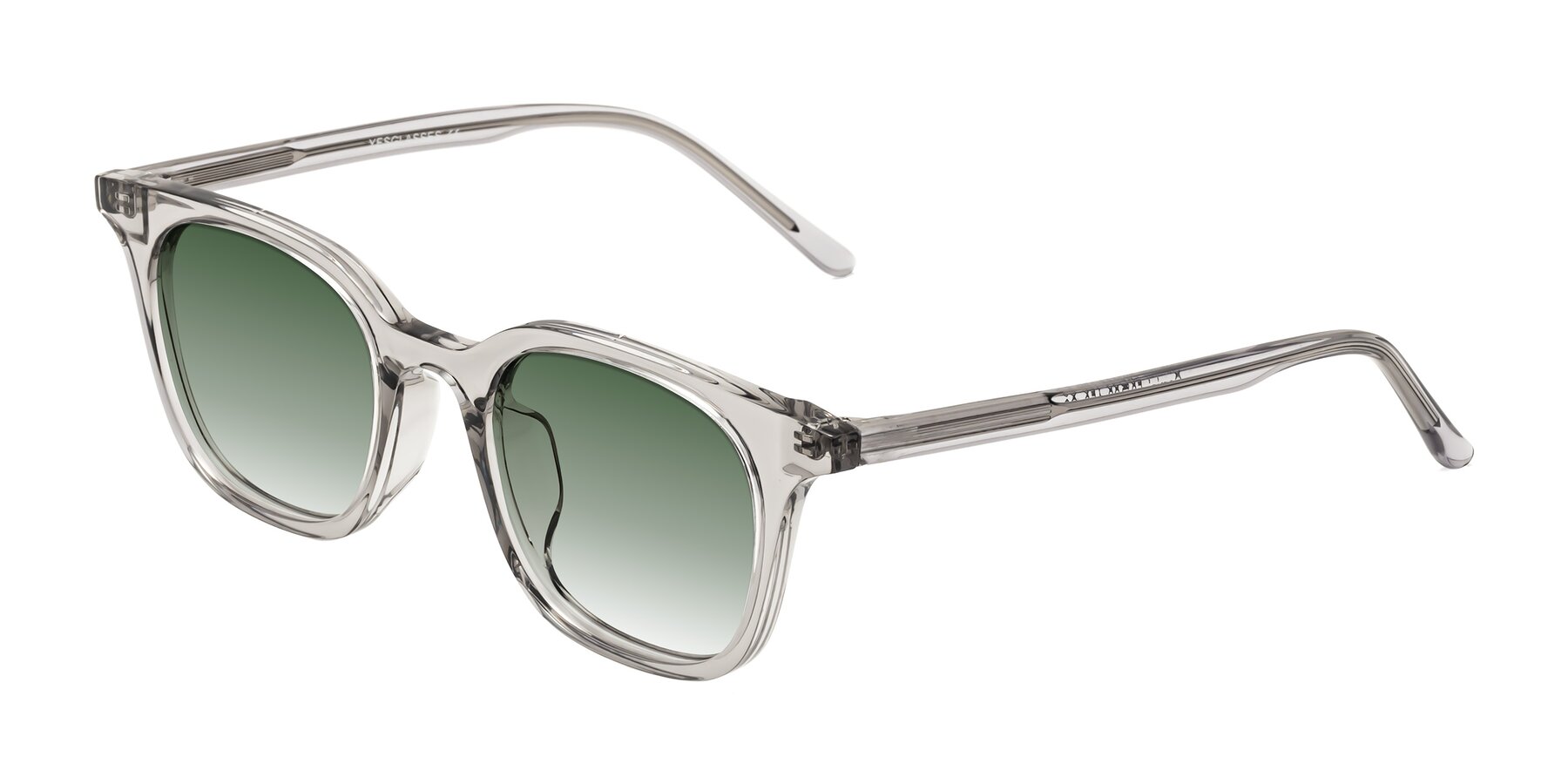 Angle of Gemini in Translucent Gray with Green Gradient Lenses