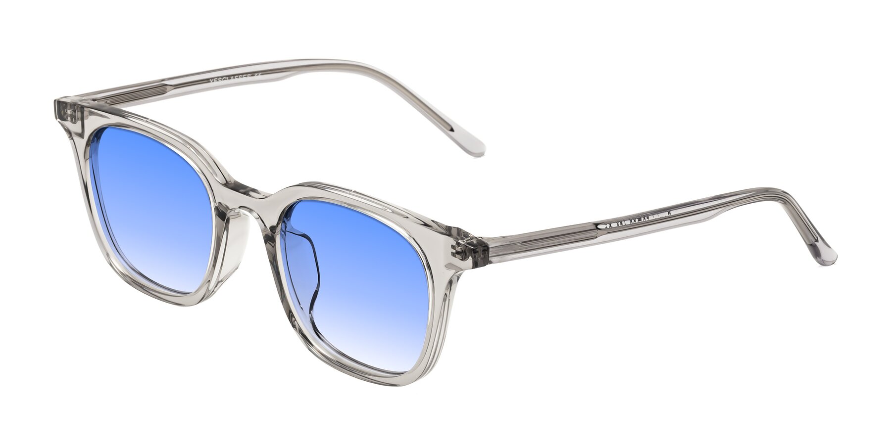 Angle of Gemini in Translucent Gray with Blue Gradient Lenses