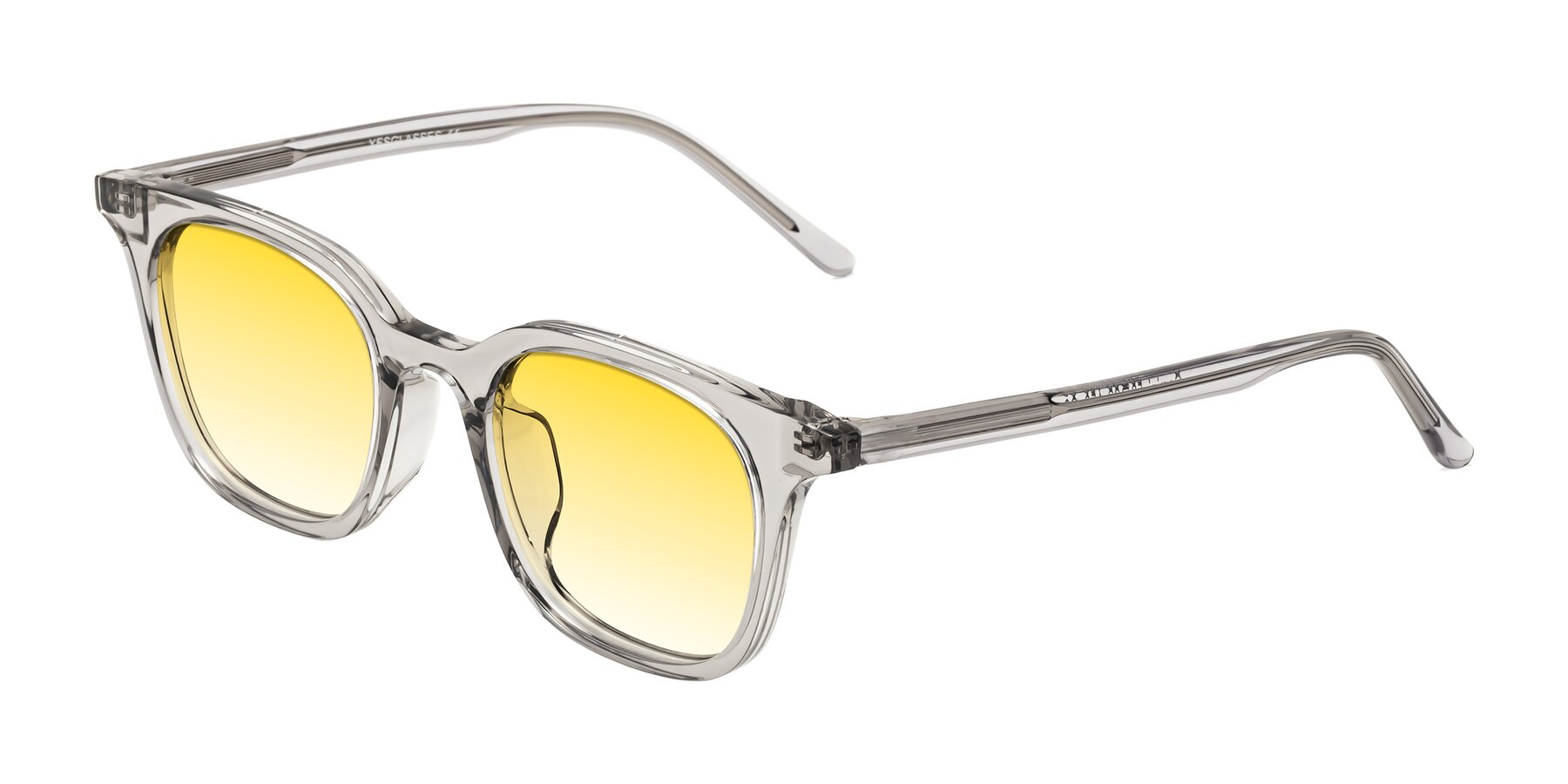 Angle of Gemini in Translucent Gray with Yellow Gradient Lenses