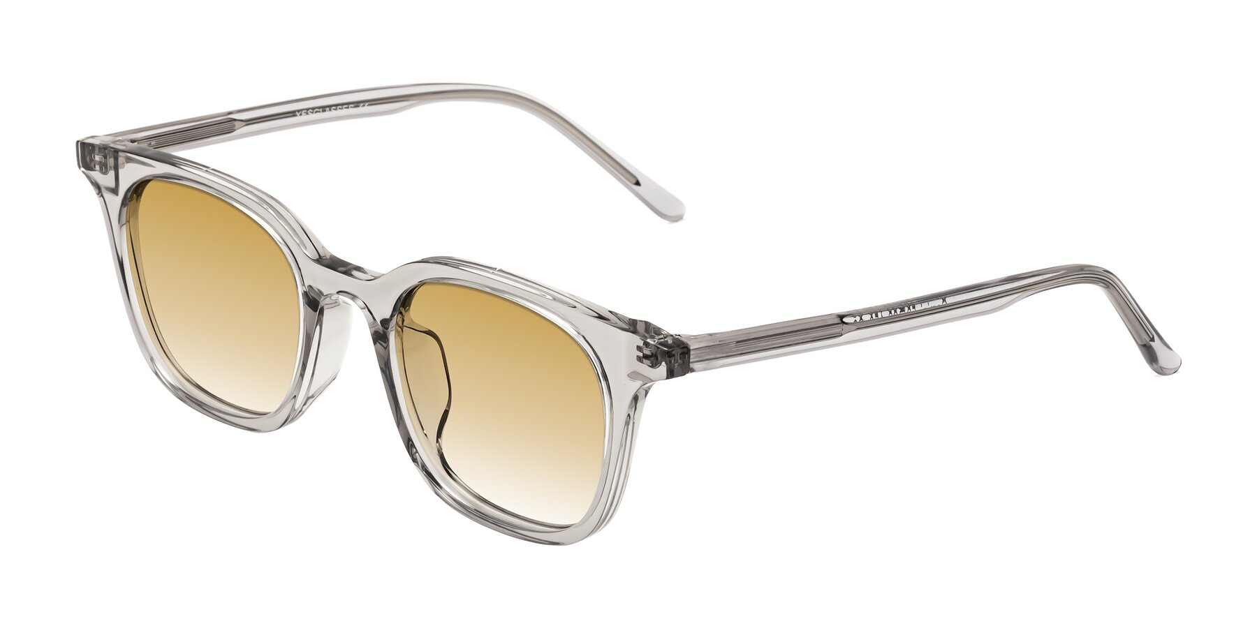 Angle of Gemini in Translucent Gray with Champagne Gradient Lenses