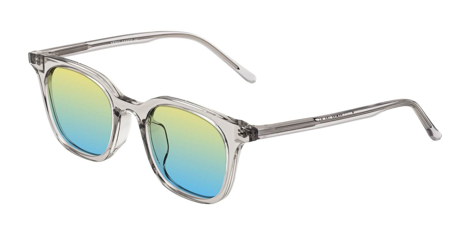 Angle of Gemini in Translucent Gray with Yellow / Blue Gradient Lenses