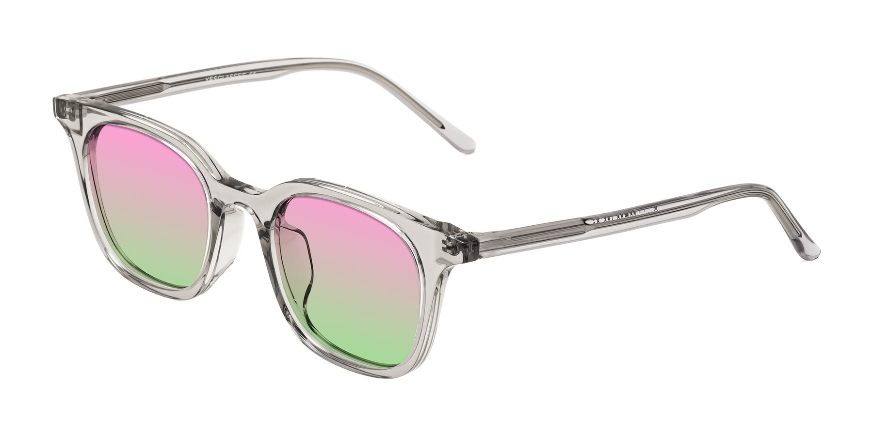 Angle of Gemini in Translucent Gray with Pink / Green Gradient Lenses