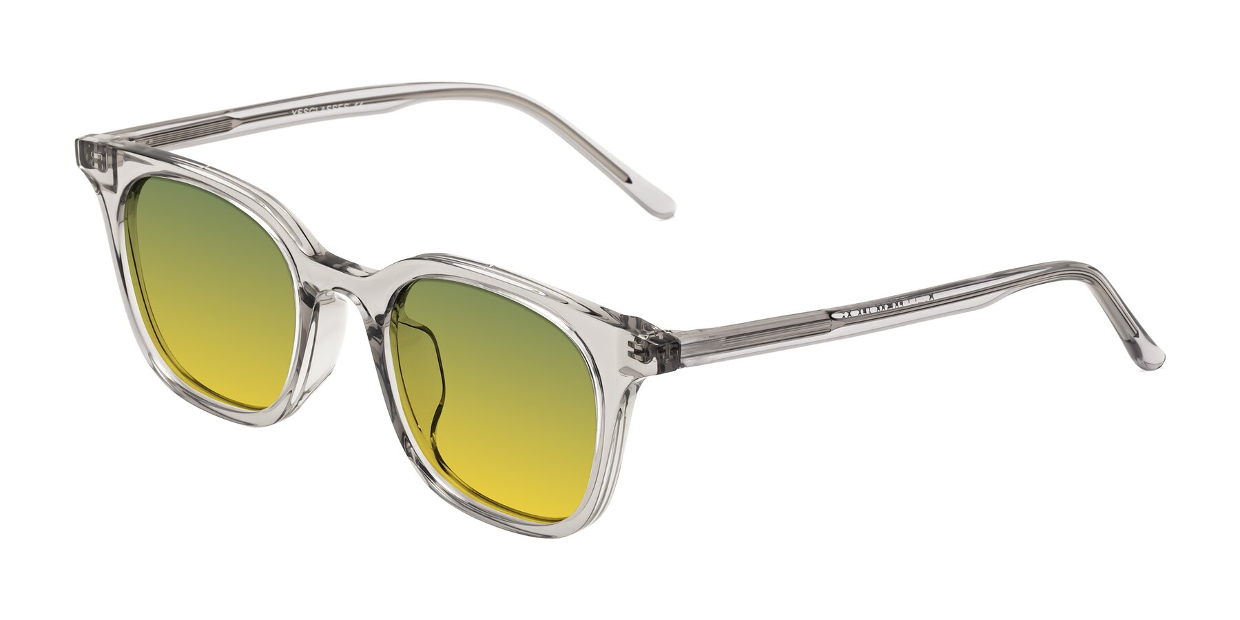 Angle of Gemini in Translucent Gray with Green / Yellow Gradient Lenses