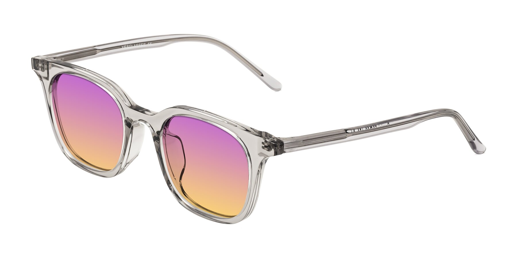 Angle of Gemini in Translucent Gray with Purple / Yellow Gradient Lenses